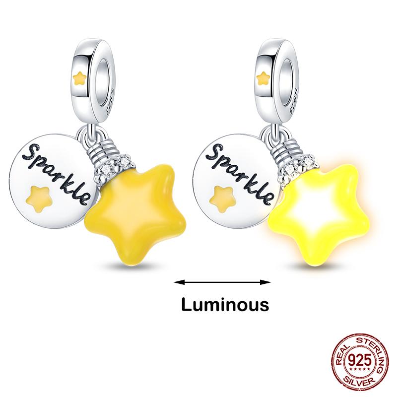 Kupferfarbene Im Dunkeln leuchtende Glühwürmchen Honigbiene Stern Anhänger Perlen Passen Qikaola Original Armbänder Feiner DIY Schmuck Geschenk