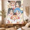 N-Nichijou Tapestry Wall Hanging Cute Anime Girls School Uniform Comedy Characters Group Art Bedroom Dorm Home Decor Fans Gifts