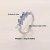 Elegant Platinum Plated Ring for Women, Blue Cubic Zirconia Adjustable Ring, Birthday Gift/daily Wear/Beach Vacation Ring
