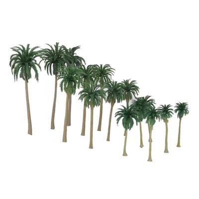 9cm High Scale 1:100 Green Plastic Short Palm Model Tree 10 Pcs AD