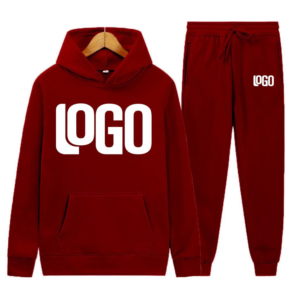 DIY10 Customization of your brand logo Men's and women's casual hoodie set street style personalized sport