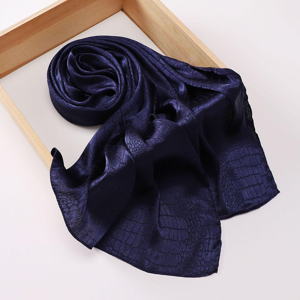 70*170CM Malaysia New Simulation Silk Silk Satin Jacquard Crocodile Pattern Long Scarf Women Shawl Wrap Head Cover
