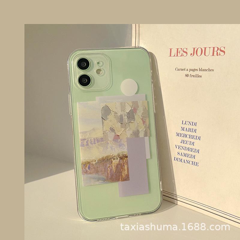 

Original Oil Painting Mobile Phone Case 15promax Full Inclusive 8p Protective Case 11 Transparent 14 Apple 16 Suitable for IPhone 13 12pro(6.1)