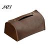 Modern Home Decor PU Leather Tissue Box, Foldable Retro Style Holder, Dining Room Organizer Decorative Desktop Organizer, for Office Desk Car