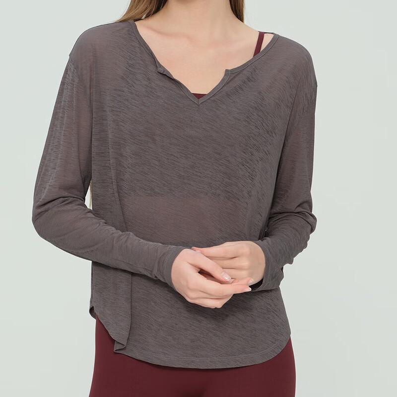 Milin Women s V-Neck Slub Yarn Yoga Top XL