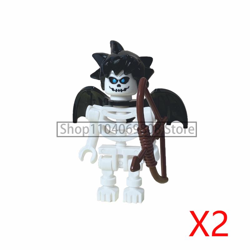 MOC Halloween Building Blocks Skeleton Army Knight Figures Flame Horse Medieval Vampire Furniture Assembly DIY Bricks Toys Gifts