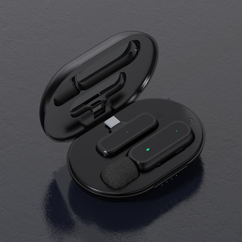 Wireless Lavalier Microphone 1TX+1RX with Charging Case - Noise Cancellation  Display Clip-on Mic for YouTube/TikTok/Streaming 