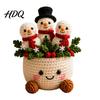 Creative Christmas Gifts for Friends Simulated Crochet Potted Decor Knitted Mini Artificial Tree Flower Holiday Gift Ideas Family Ornament