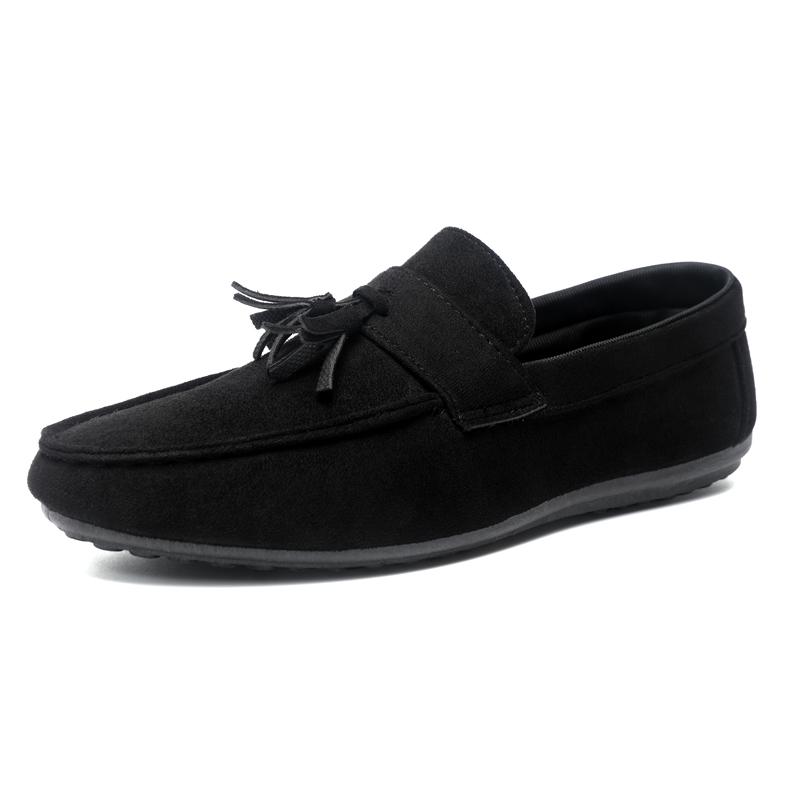 Fashion Suede Leather Loafers Men Moccasins Tassels Design Slip-on Casual Shoes Man Comfortable Breathable Men's Driving Shoes