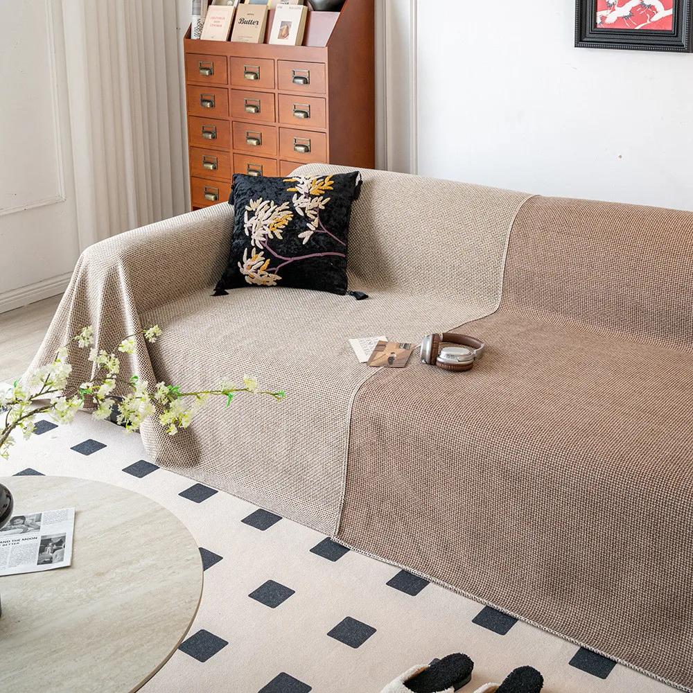 1pcs Simple Solid Color Sofa Mat Soft Full Coverage Couch Protector Cover Thickened Living Room Blanket Furniture Bed Blanket