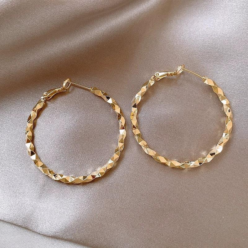 Cold wind Irregularly distorted earrings Women's unique earrings New popular high-end French circle earrings