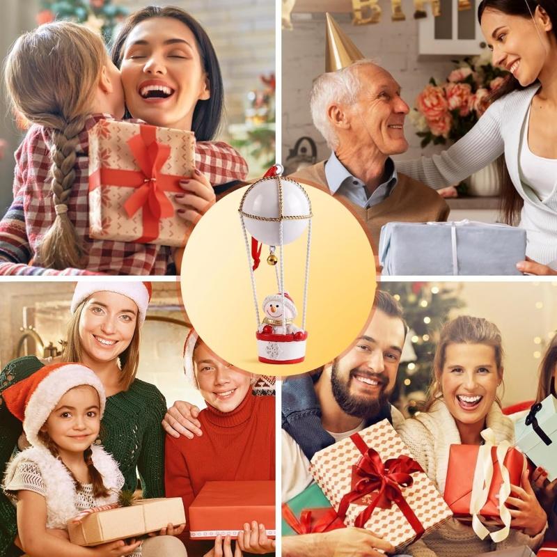 1Pc Christmas Santa/Snowman/Elk Hot Air Balloon Ornament Xmas Hanging Decor
