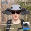 Solar-Powered Multifunctional Fan Hat with Wide Brim for UV Protection