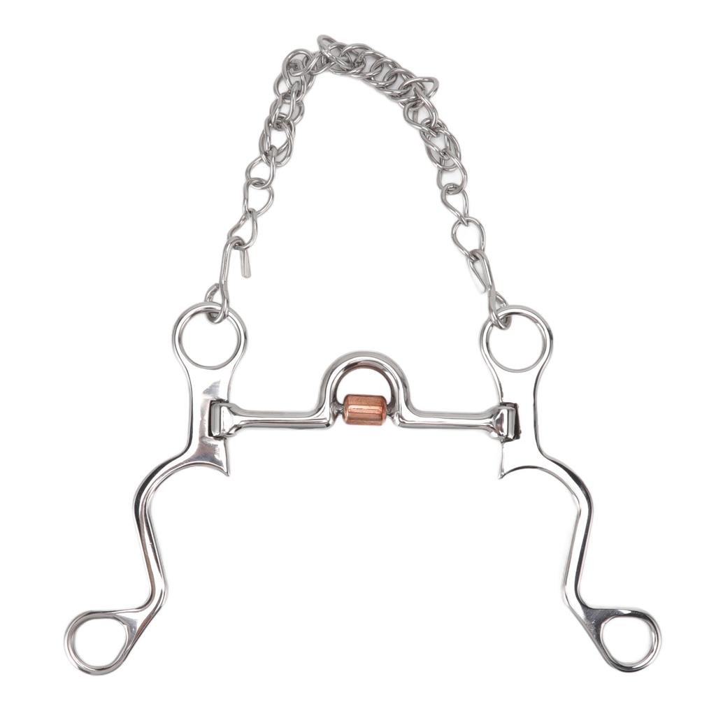 120mm Horse Mouth Snaffle with Chain Stainless Steel Horse Bit for Equestrian Training Equipment