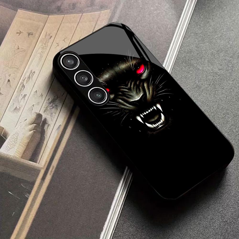 Animals Beast Demon Wolf PhoneCase Glass PhoneCase for Samsung Galaxy S26 S25 S24 S23 S22 S21 FE Ultra Plus Dropresistant