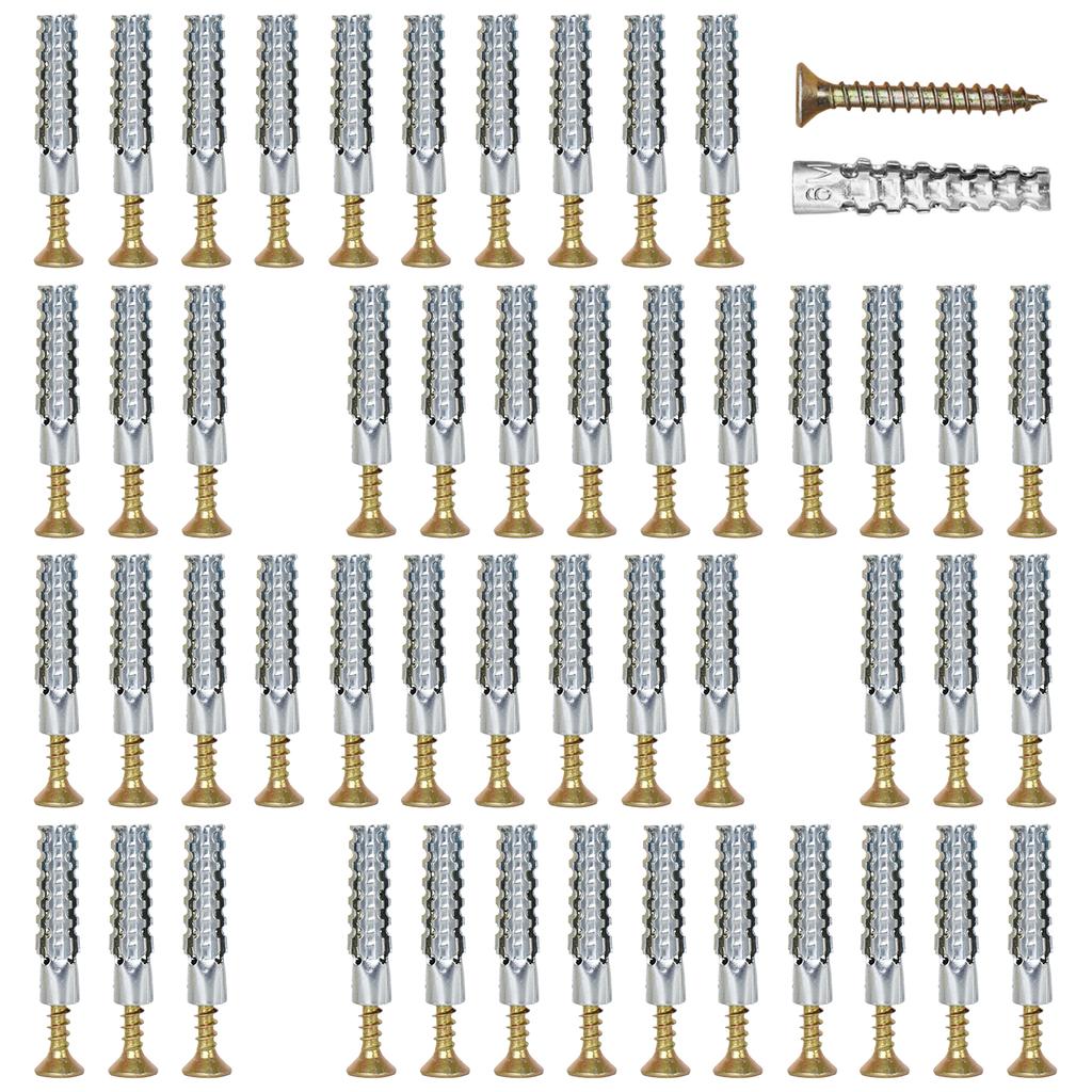 50Pcs Carbon Steel Expansion Screws Concrete Wall Anchors Expansion Bolt Fastener Pipe Drilling Plug Easy To Use