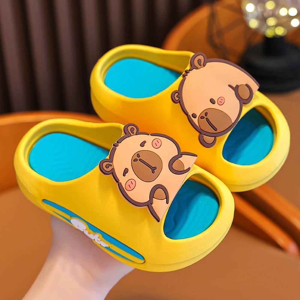 

Милые тапочки капибары с противоскользящей подошвой, детские сандалии на платформе для ванной, мультяшные тапочки с животными, для мальчиков EUR28-29