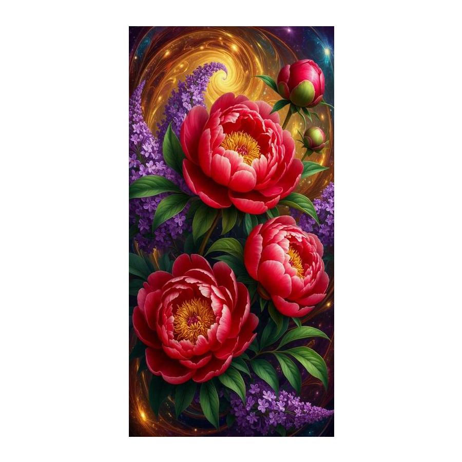 Diy Diamond Mosaic Red Peony Large Size Diamonds Painting Full Drill Rhinestone Embroidery Flowers Jewelry Cross Stitch Kits Wall Decor