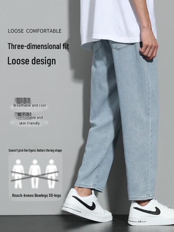 Dingfengbaoluo Men's High-Street Straight Casual Pants