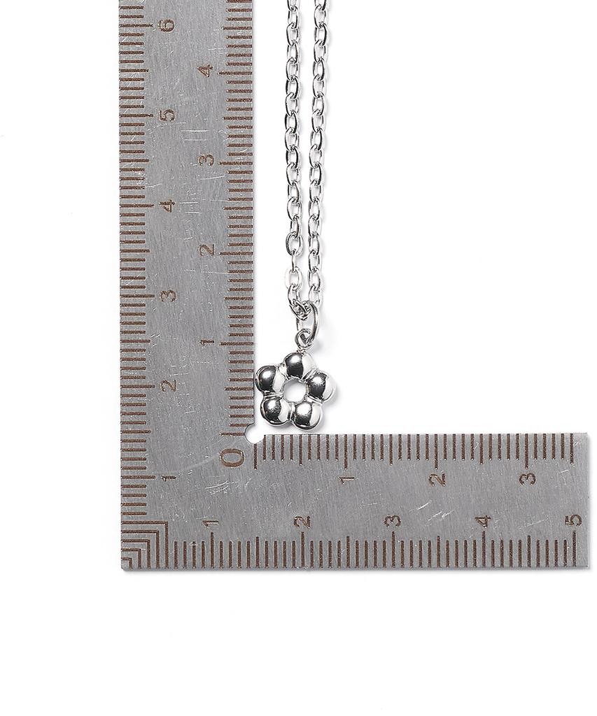 Jbans Classic Donut Flower Pendant Chain Necklace (C2601-An988_Sv)