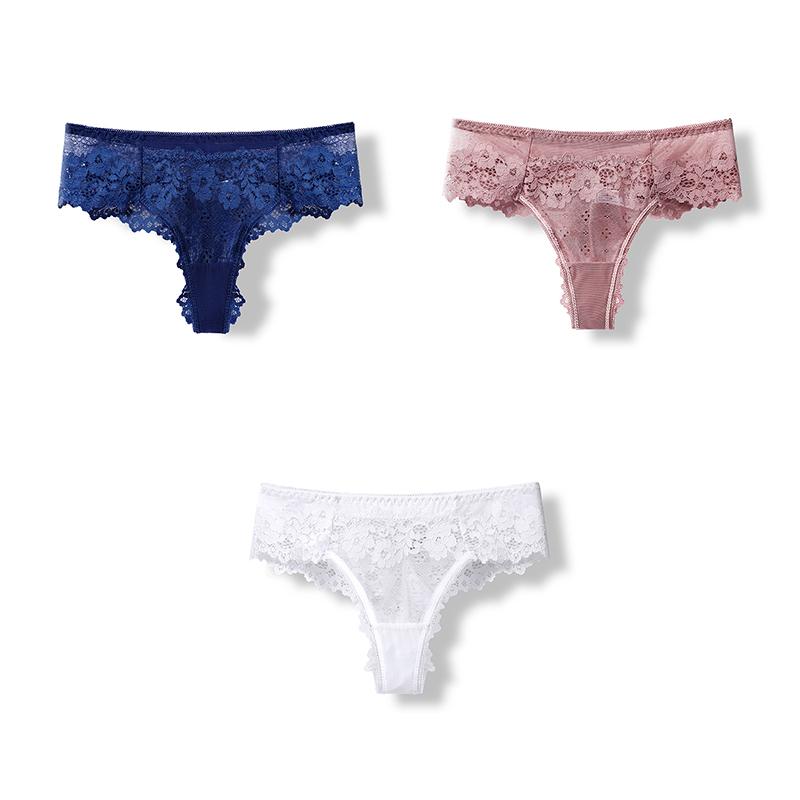 3 Pcs Sexy Panties For Woman Lingerie Lady G-string Lace Female Thongs Underwear Ladies Intimates Free Shipping