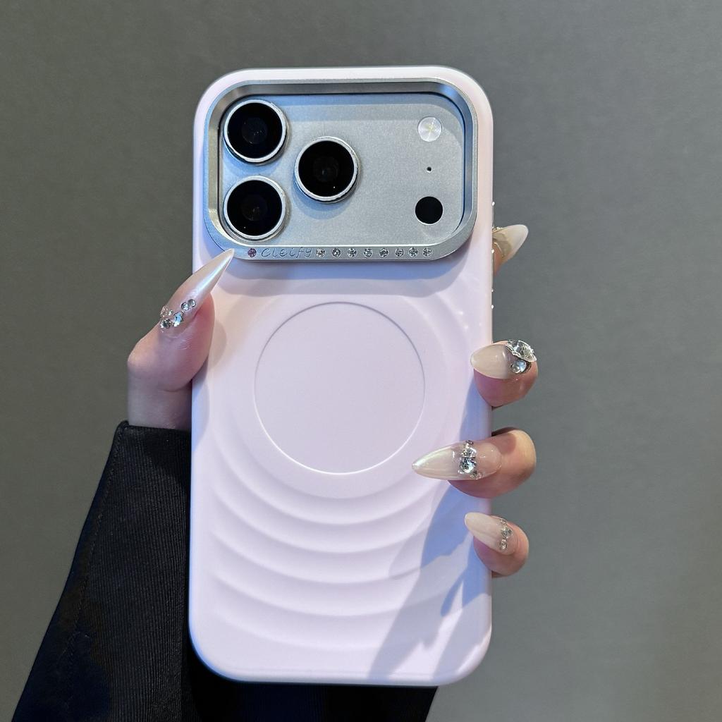 Suitable for Apple 17Promax mobile phone case, star corrugated Apple 17 metal lens point drill simple protective case