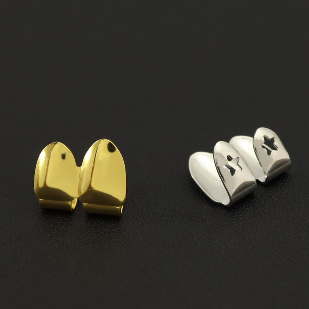 Gold-Plated Hip Hop Double Fangs Grillz Jewelry