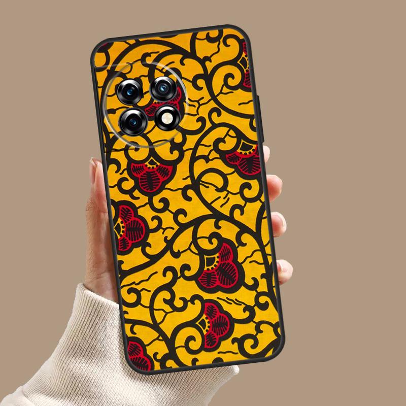 

African Wax Pattern Fabric Case For OnePlus Nord CE 5 2 3 4 Lite N20 N30 OnePlus 15 13 12 11 9 10 Pro 13R 10T 13T Cover OnePlus Nord CE5