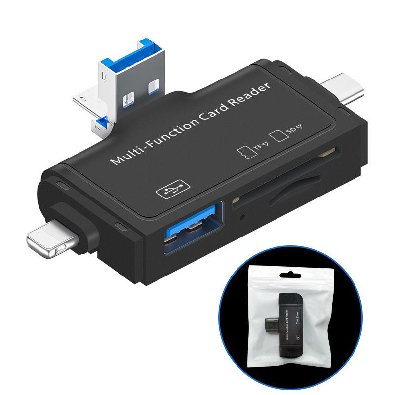 Multi-Function 7-in-1 OTG Card Reader for USB, Type-C, Android, and Computers
