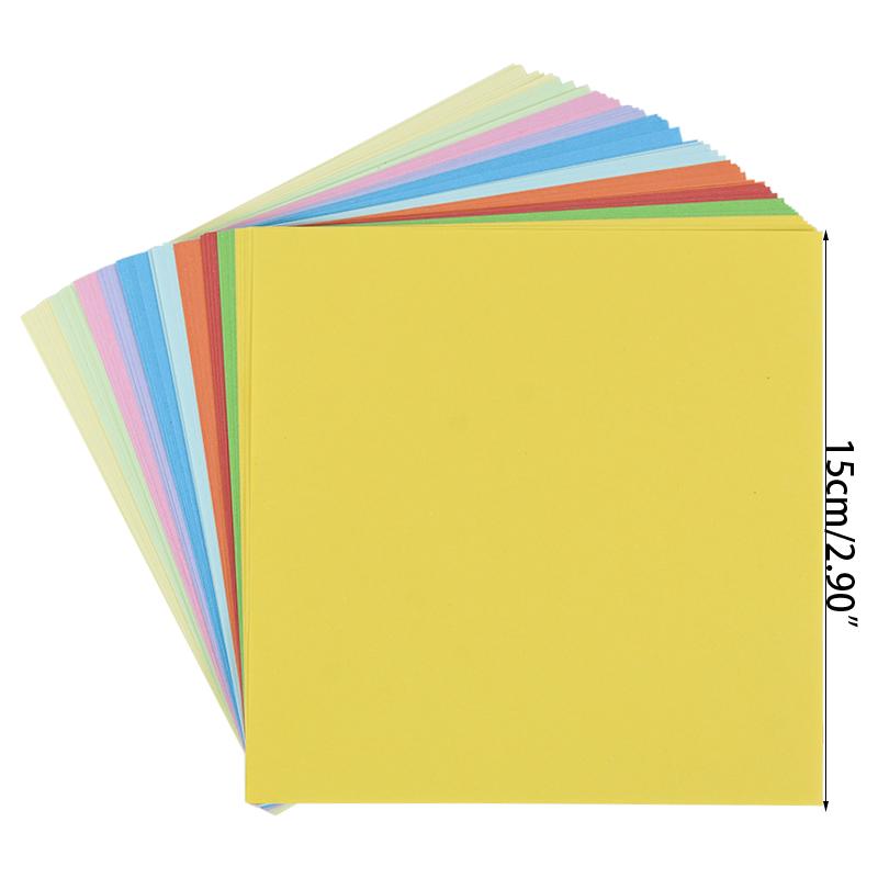 100pcs Square Origami Paper Double Sides Solid Color Folding Lucky Wish Paper Crane DIY Craft Colorful Scrapbooking