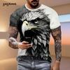 Men 3D Eagle Print T-Shirt Patriotic Theme Casual O-Neck Short Sleeve T-Shirt Fashion Outdoor Men's Clothing Breathable Men Top