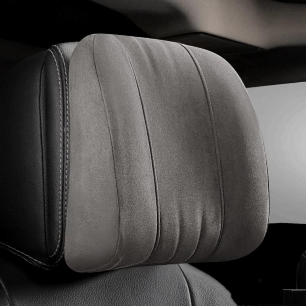 Glove Suede Car Neck Pillow Memory Foam Neck Support Pillow New Car Rest Cushion Car Use серый