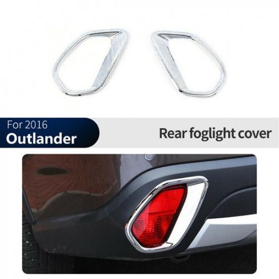2PCS For Mitsubishi Outlander 2016-2019 Chrome Rear Fog Light Lamp Cover Trim