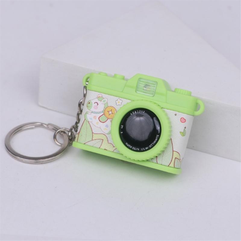 Horse Year Mini Camera Keychain Cartoon Design Lightweight Plastic Key Ring Ornament For Bag Decoration Gift