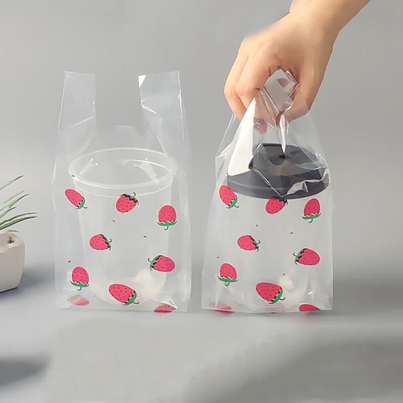 Disposable Strawberry Plastic Takeaway Bags
