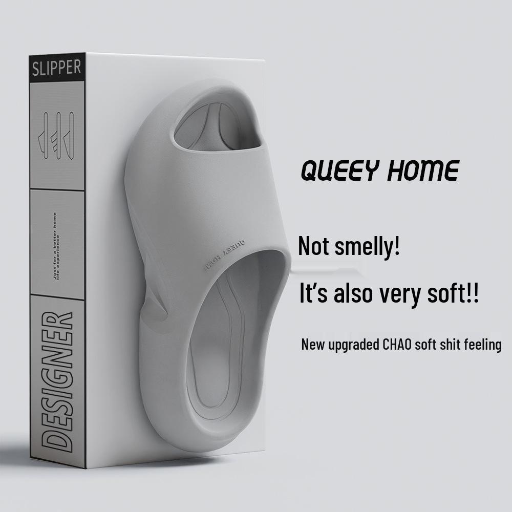 

Мужские и женские летние 2024 года нескользящие шлепанцы на толстой подошве для дома/улицы, для ванной - дизайн Наступил в какашку 38-39 серый