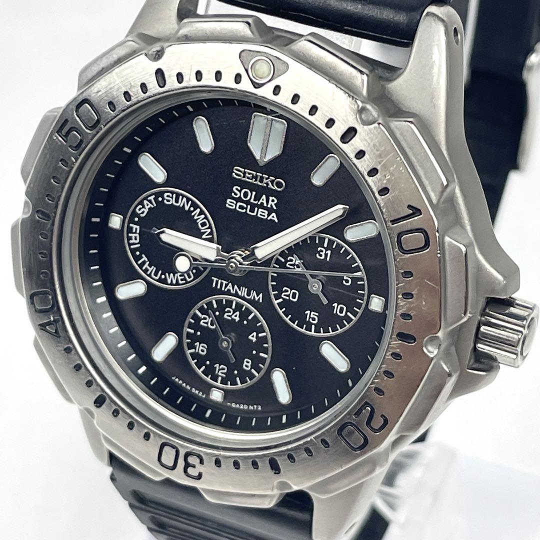 

[Б/У] Рабочие часы для дайвинга Seiko, Солнечные, Титановые