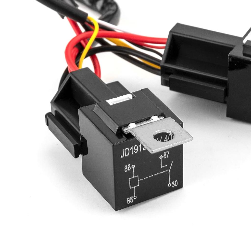 Wsays Dual Color Amber White Light Bar Wiring Harness Kit 2 Leads with Relay Push Button Switch Compatible with 12V Vehicles Truck, ATV, UTV,