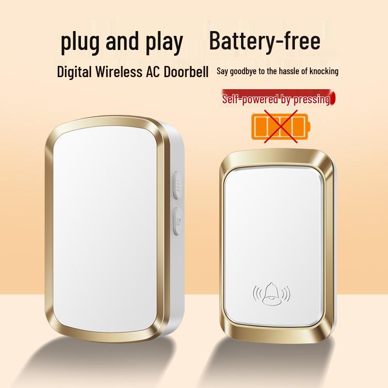 Wireless Self-Powered Long-Distance Doorbell with Waterproof Call Button for Elderly