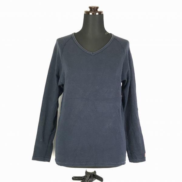 USED/Made In Japan HR Market V Neck Long Sleeve T Shirt Men M Navy Hollywood Ranch Market
