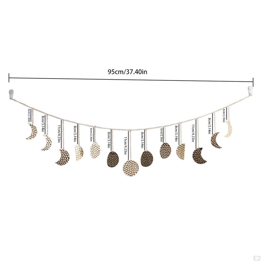 Moon Phase Wall Hanging Decor Decor,Headboard Decor,Hanging Ornament,Boho,Moon Cycle Banner for