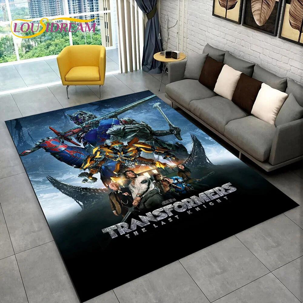 Cartoon T-Transformers  Autobots 3D Rug Carpet for Living Room Bedroom Home Decor,Floor Mat Non-slip for Sofa  Doormat Gift Kids