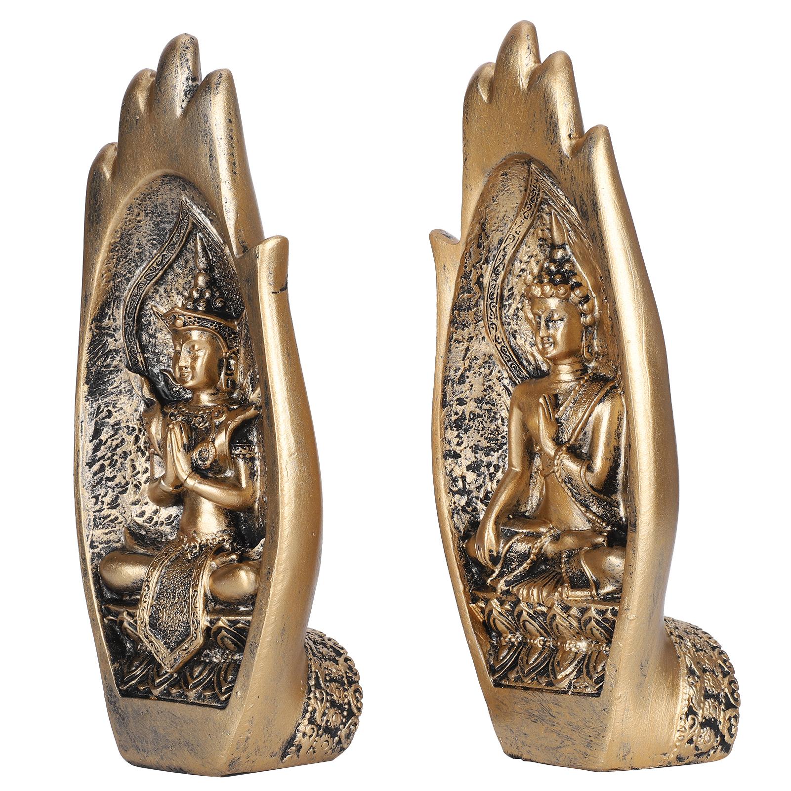 

Смола Ретро Искусство Гостиная Статуи Будды Буддийская Фигурка Украшение для Дома Золото золотой