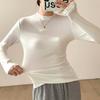 Suit with bottoming shirt women's clothing autumn and winter new slim-fitting long-sleeved white T-shirt women's small stand-up collar top