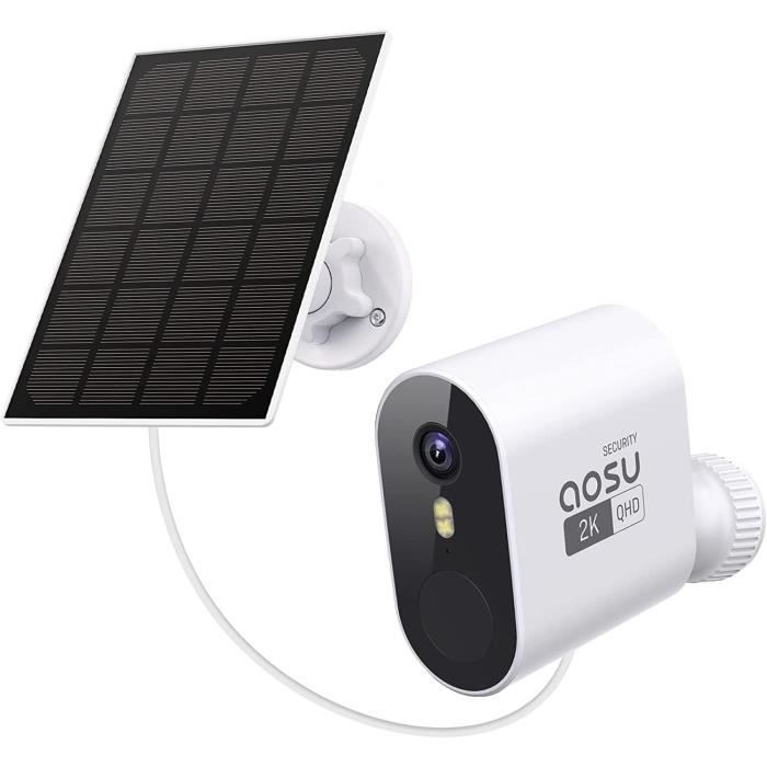 Caméra de Surveillance - AOSU - WirelessCam Pro - 2K - Vision nocturne - Alimentation solaire
