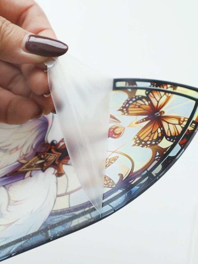 White Fox Pattern Gothic Arch Decor, Acrylic Cndle Holder, Butterfly & Sword Design, Artistic Tabletop Ornaments for Home Gifts