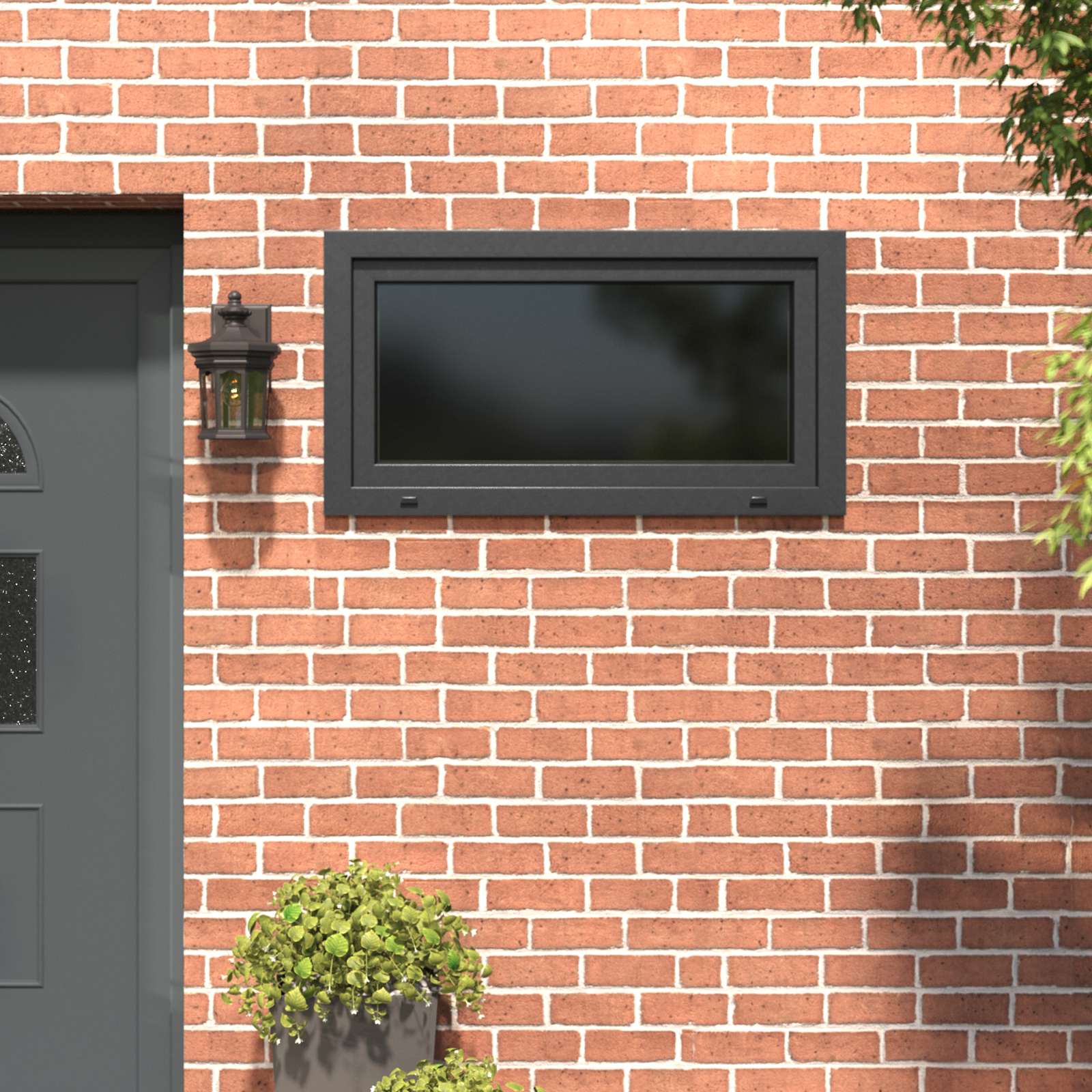 Kellerfenster RISOR 110 x 50 cm PVC und Glas Anthrazit
