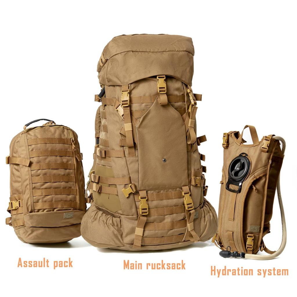 [MT] Military Backpack, USMC Style, ILBE1.0, Large Capacity 80L, Waterproof, Outdoor, Survival, Camping, Hiking, Multicam (ILBE1.0)
