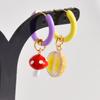 1Pair Dopamine Enamel Sweet Heart Cute Bee Flower Girl Aesthetic Aretes Funny Food Cake Gothic Star Hoop Earrings Jewelry