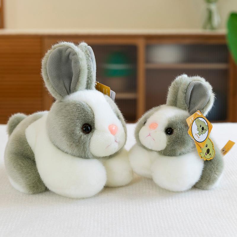 Simulation Bunny Doll Plush Toy Cute Flower Rabbit Doll for Children Gift Throw Pillow Year of the Rabbit